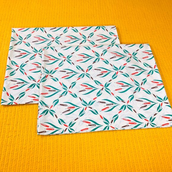 Vintage Wamsutta DAKOTAH Cattails Pillowcase Set 70s Ultracale Textile Bedding - Picture 4 of 10